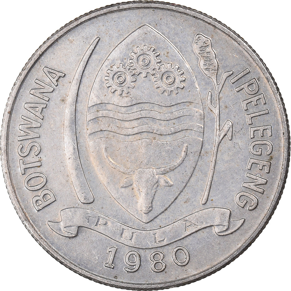 Coin, Botswana, 10 Thebe, 1980
