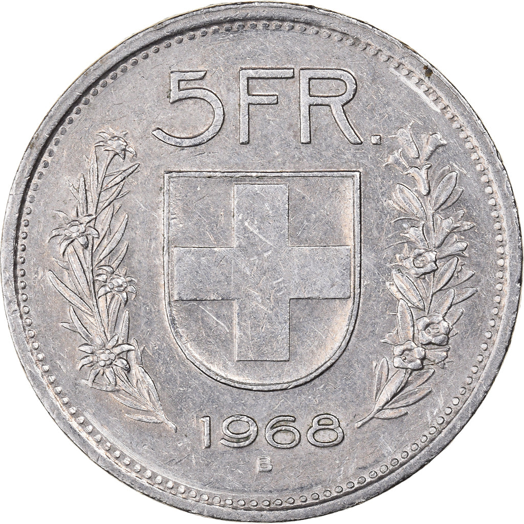 Munten, Zwitserland, 5 Francs, 1968