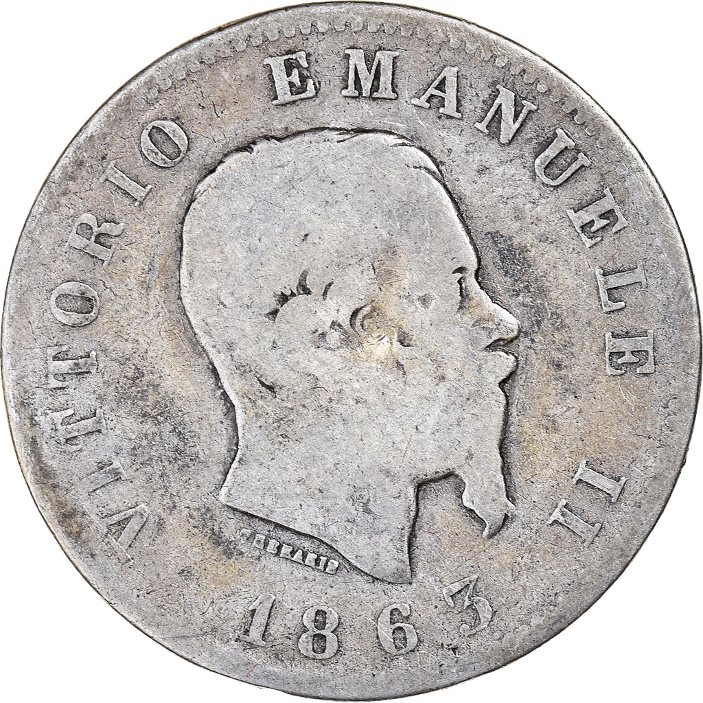 Moneda, Italia, Lira, 1863