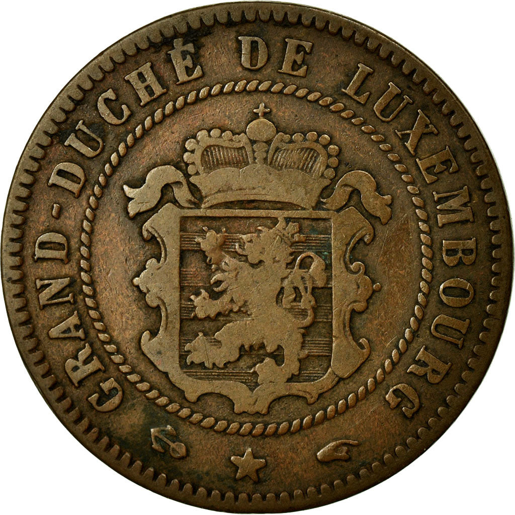 Coin, Luxembourg, William III, 5 Centimes, 1860, Paris, VF(20-25), Bronze