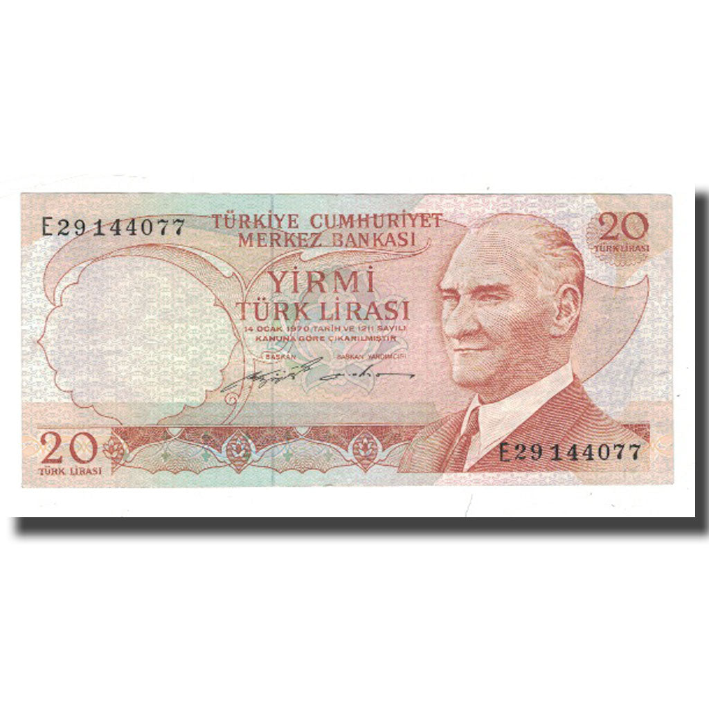 Banknote, Turkey, 20 Lira, 1970, 1970-01-14, KM:187a, VF(30-35)