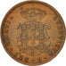 PORTUGAL, 5 Reis, 1874, KM #513, AU(50-53), Copper, 5.93