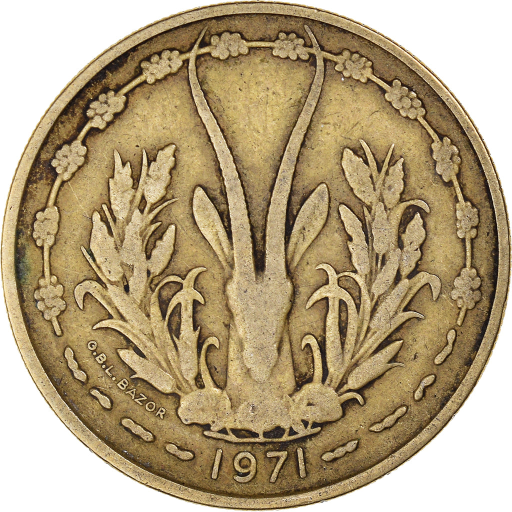 Munten, West Afrikaanse Staten, 25 Francs, 1971
