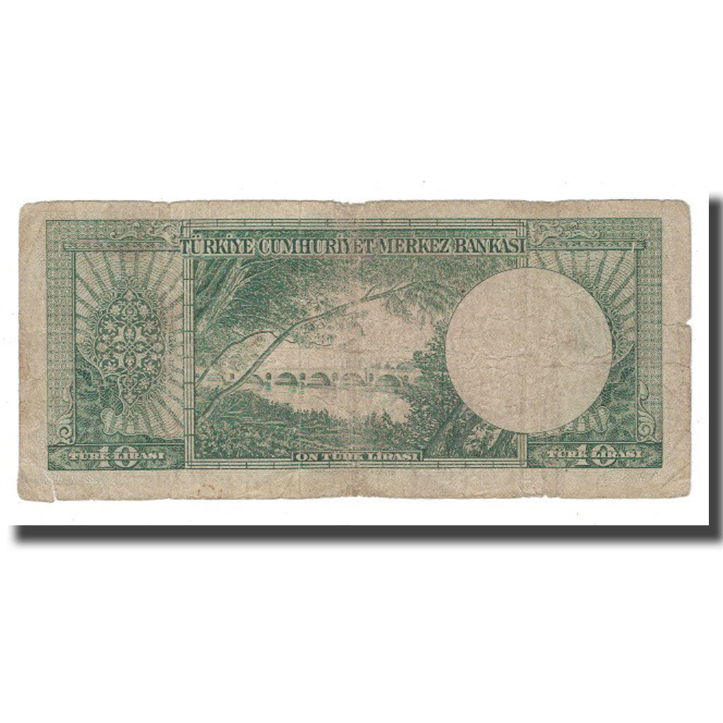 Banconote, Turchia, 10 Lira, 1930, 1930-06-11, KM:156a, B+