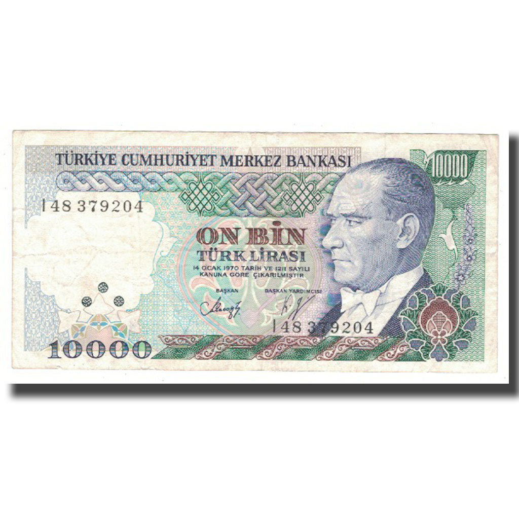 Banknote, Turkey, 10,000 Lira, 1970, 1970-01-14, KM:200, VF(30-35)