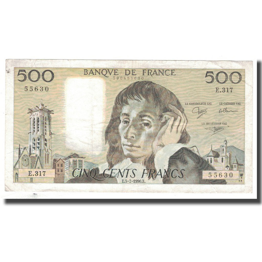 France, 500 Francs, 1990, 1990-07-05, TTB, Fayette:71.44, KM:156h