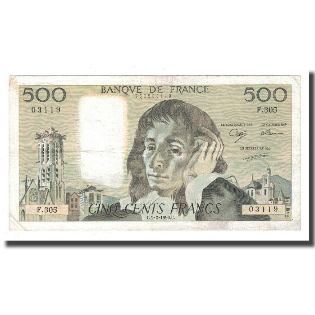 Frankreich, 500 Francs, 1990, 1990-02-01, SS, Fayette:71.43, KM:156g
