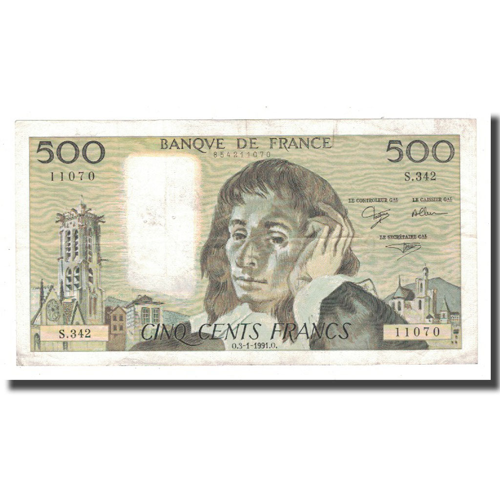 Frankrijk, 500 Francs, 1991, 1991-01-03, TTB, Fayette:71.46, KM:156h