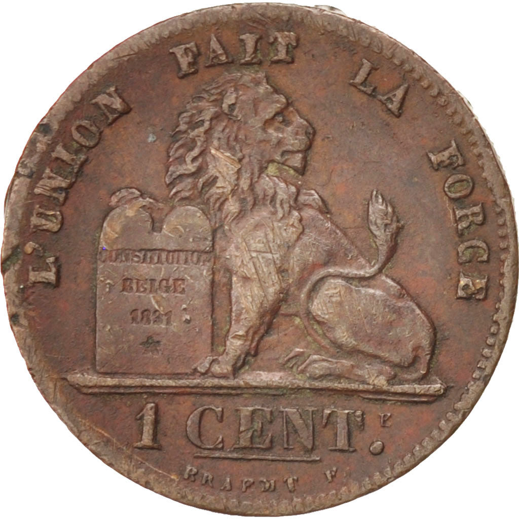 Belgium, 1 Centime, 1870, KM #33.1, EF(40-45), Copper, 16.7, 1.95