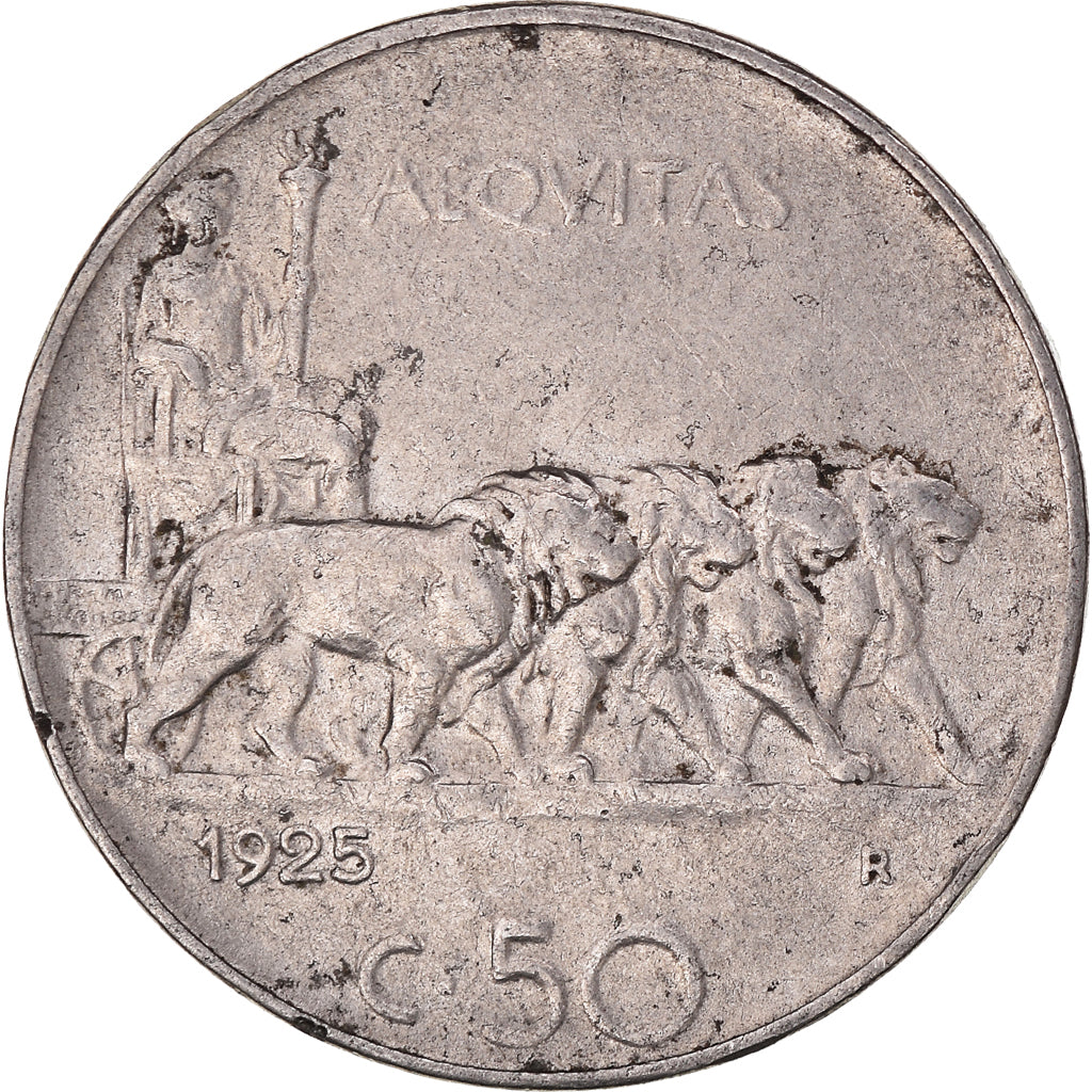 Moeda, Itália, 50 Centesimi, 1925