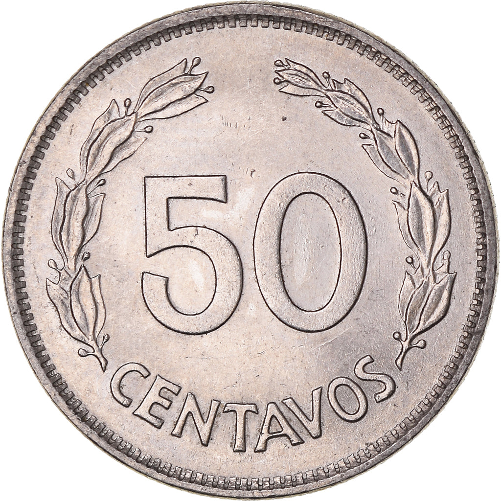 Münze, Ecuador, 50 Centavos, Cincuenta, 1977