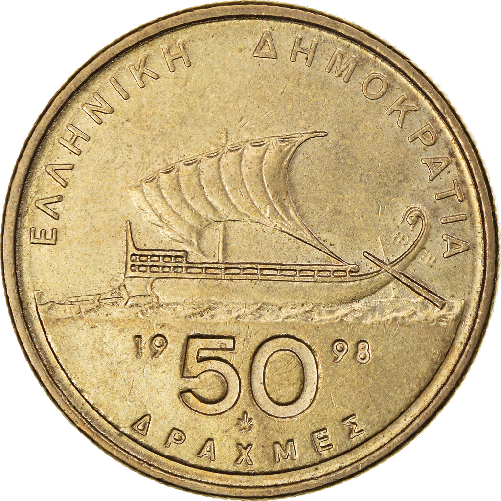 Münze, Griechenland, 50 Drachmes, 1998