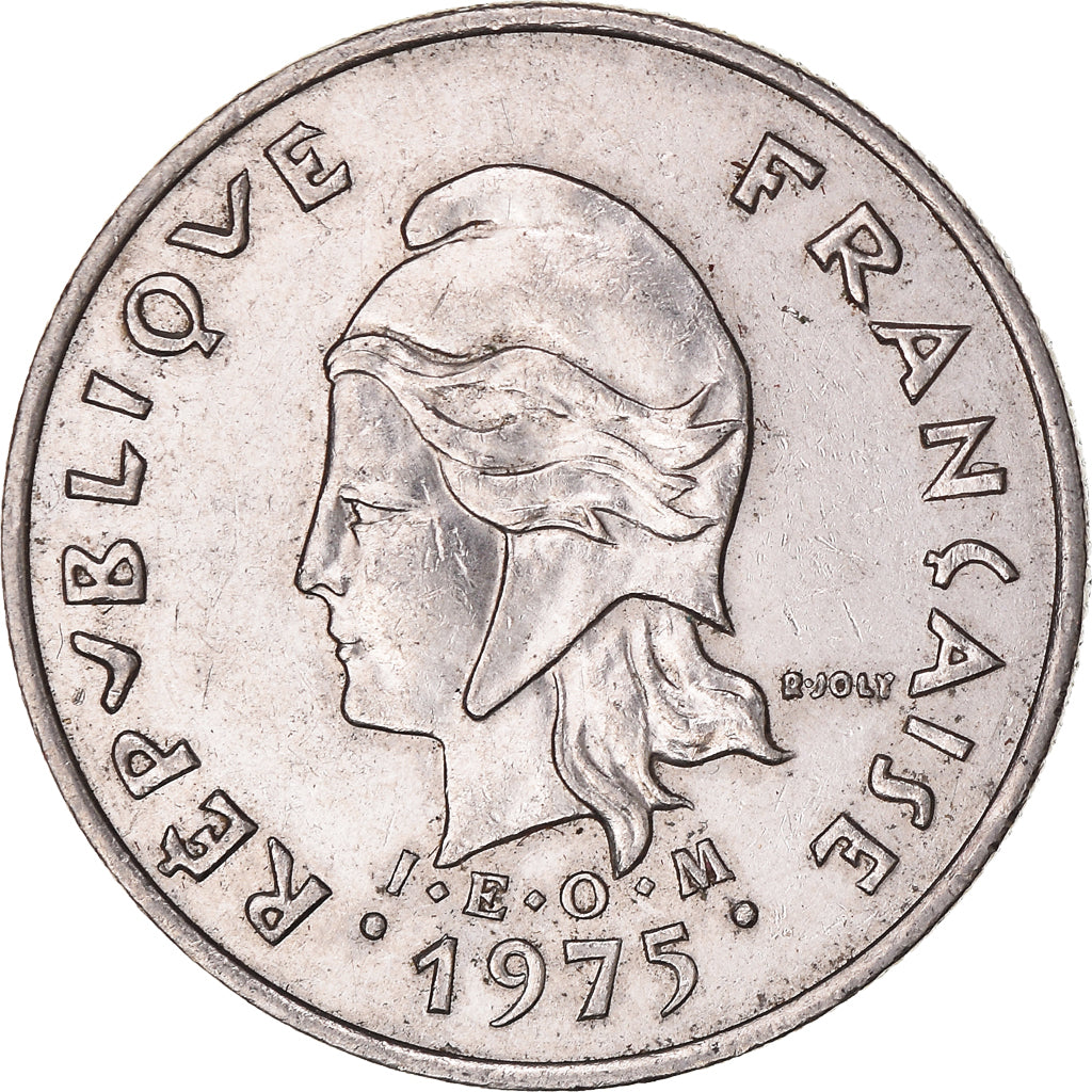 Moeda, Polinésia Francesa, 10 Francs, 1975