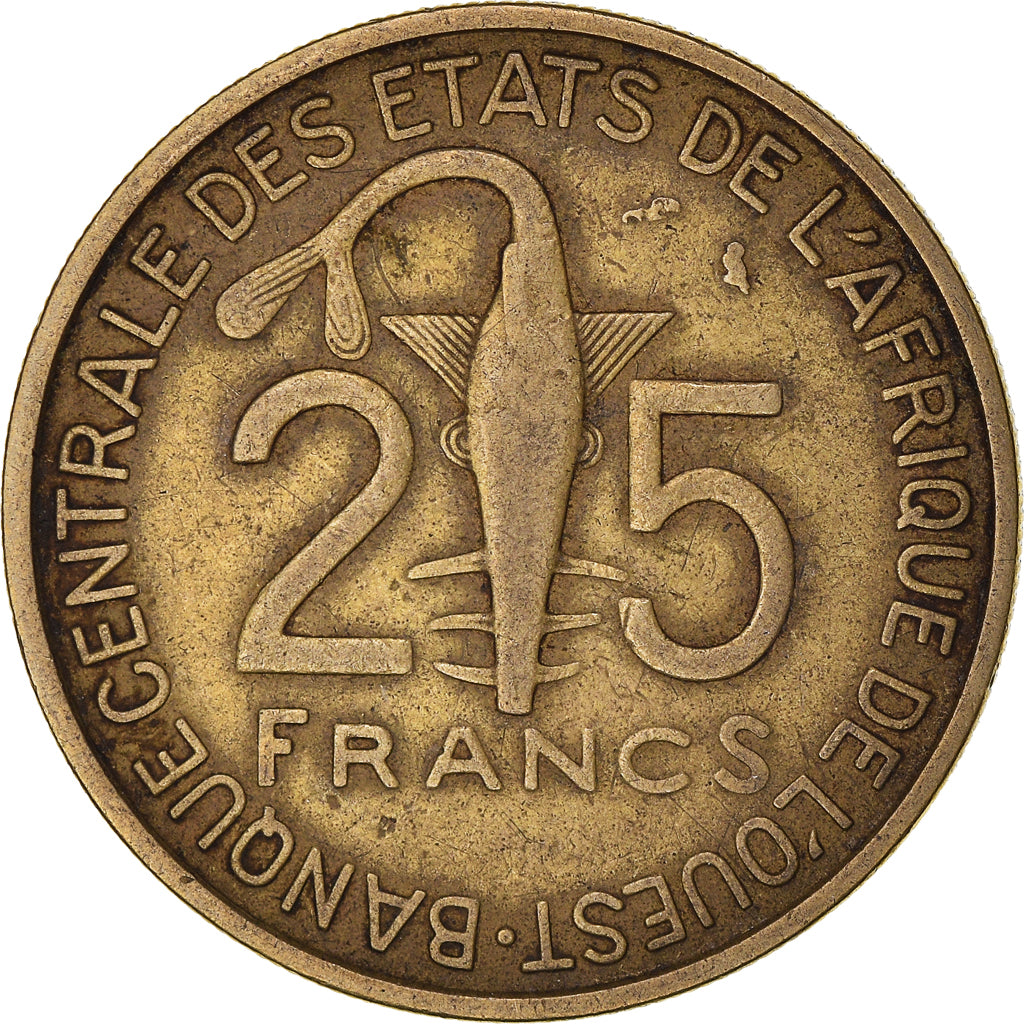 Münze, West African States, 25 Francs, 1970