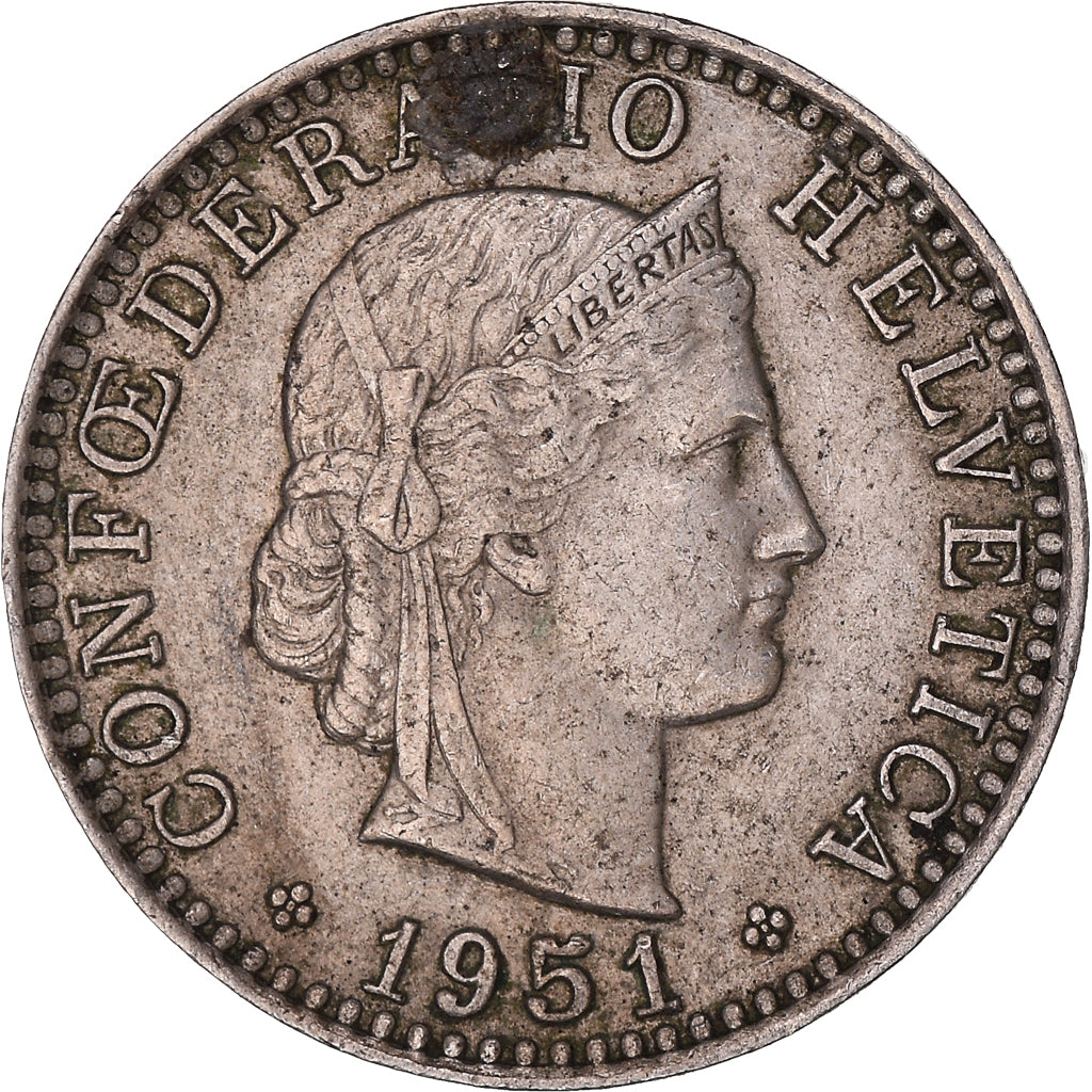 Münze, Schweiz, 20 Rappen, 1951