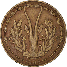 Coin, West African States, 5 Francs, 1986