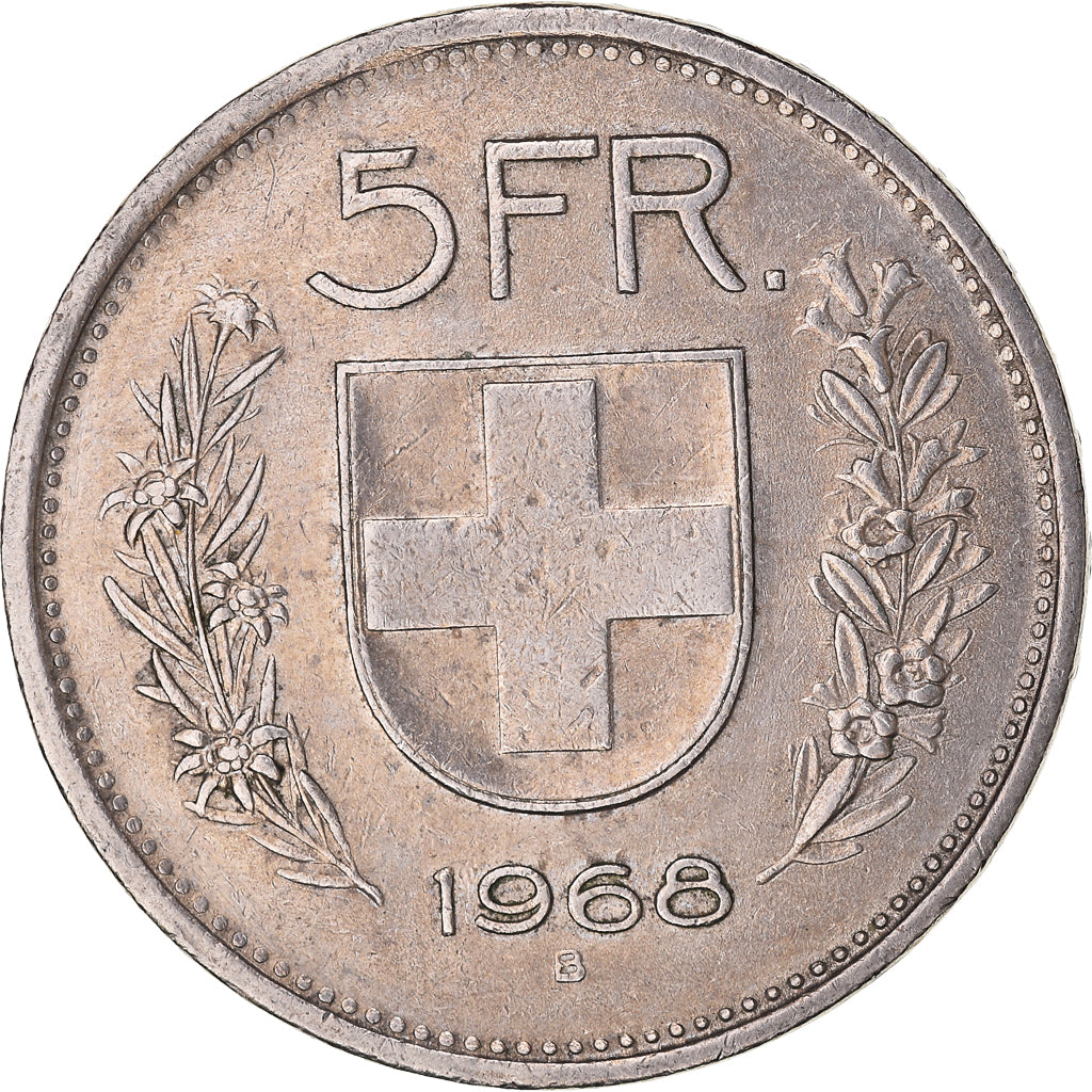 Munten, Zwitserland, 5 Francs, 1968