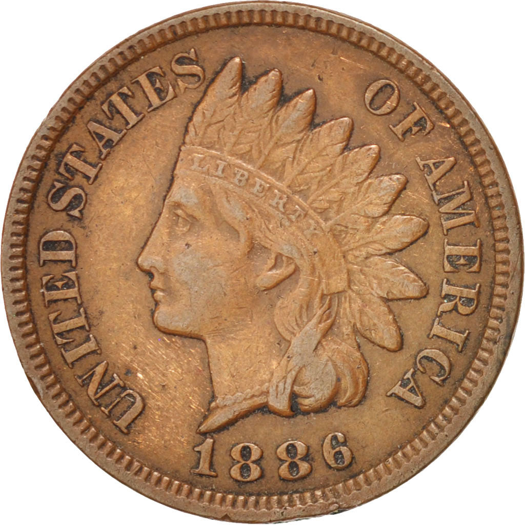 UNITED STATES, Indian Head Cent, Cent, 1886, U.S. Mint, KM #90a, AU(50-53),...