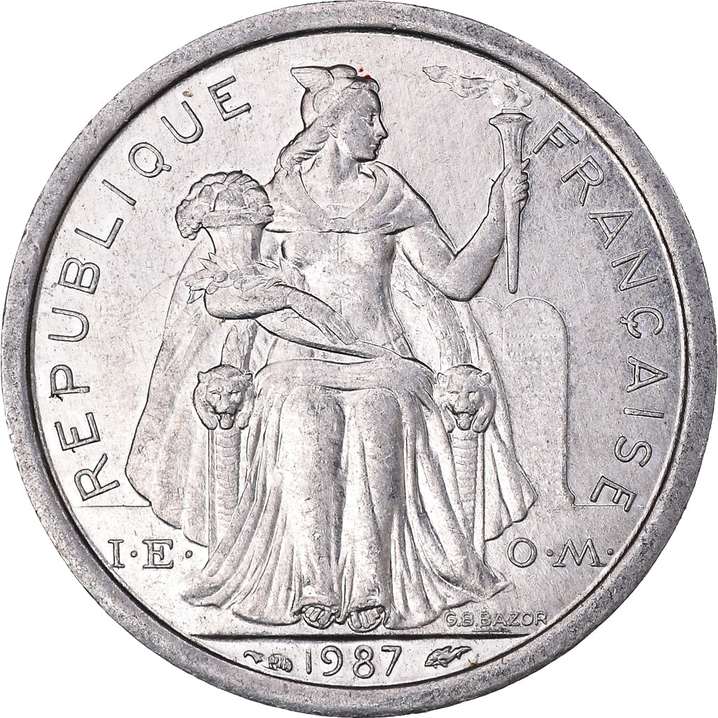 Moneda, Polinesia francesa, Franc, 1987