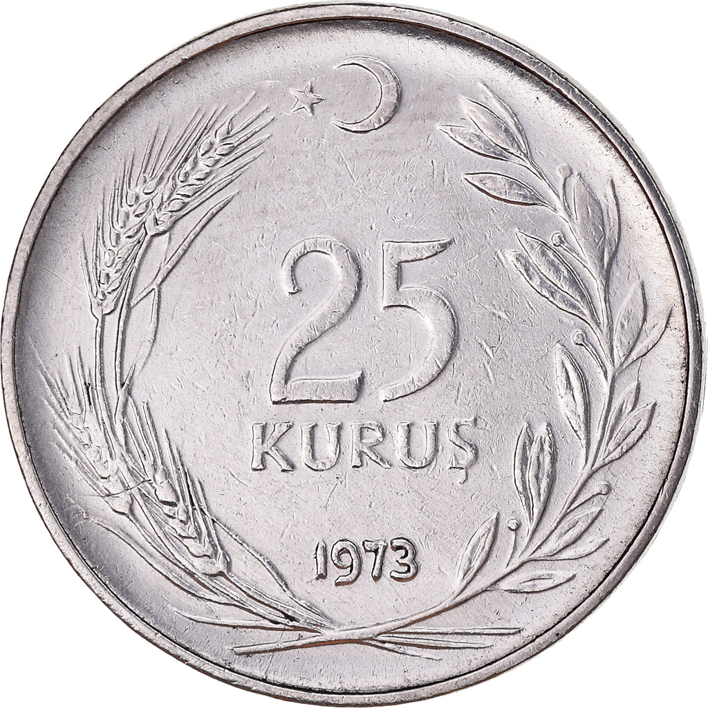 Moneta, Turchia, 25 Kurus, 1973