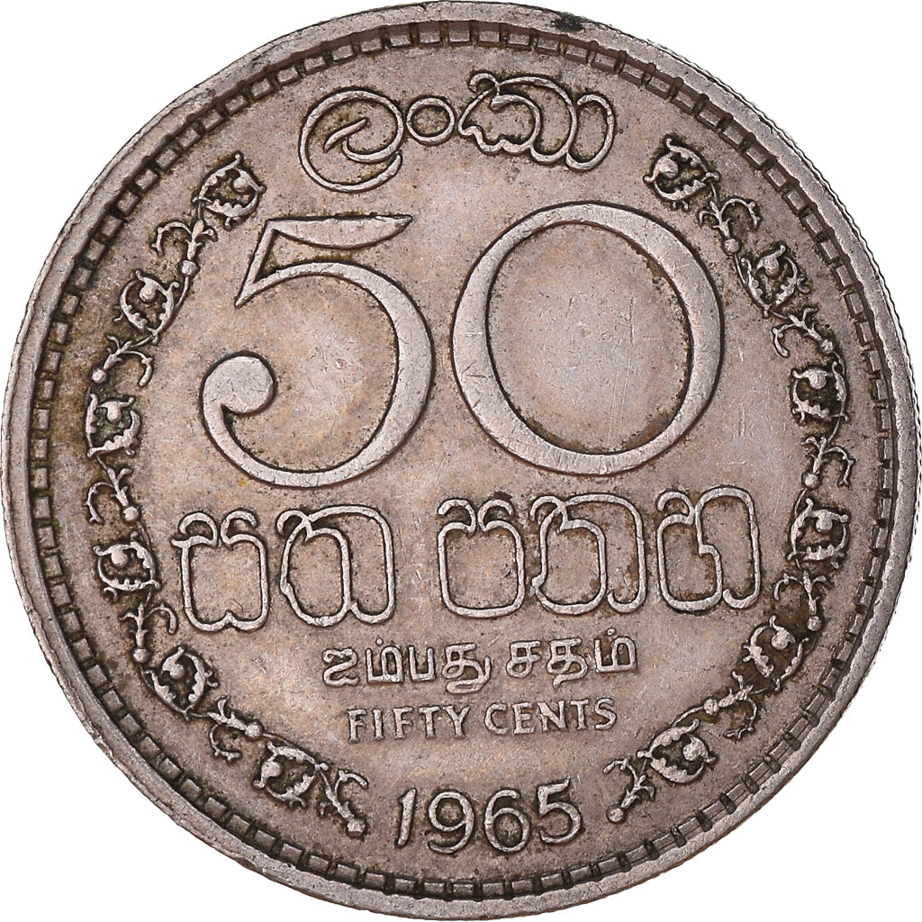 Munten, Ceylon, 50 Cents, 1965