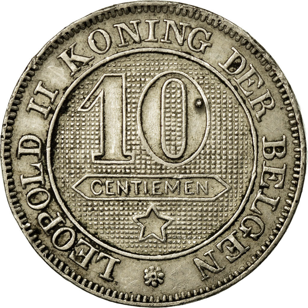 Coin, Belgium, Leopold II, 10 Centimes, 1895, AU(55-58), Copper-nickel, KM:43