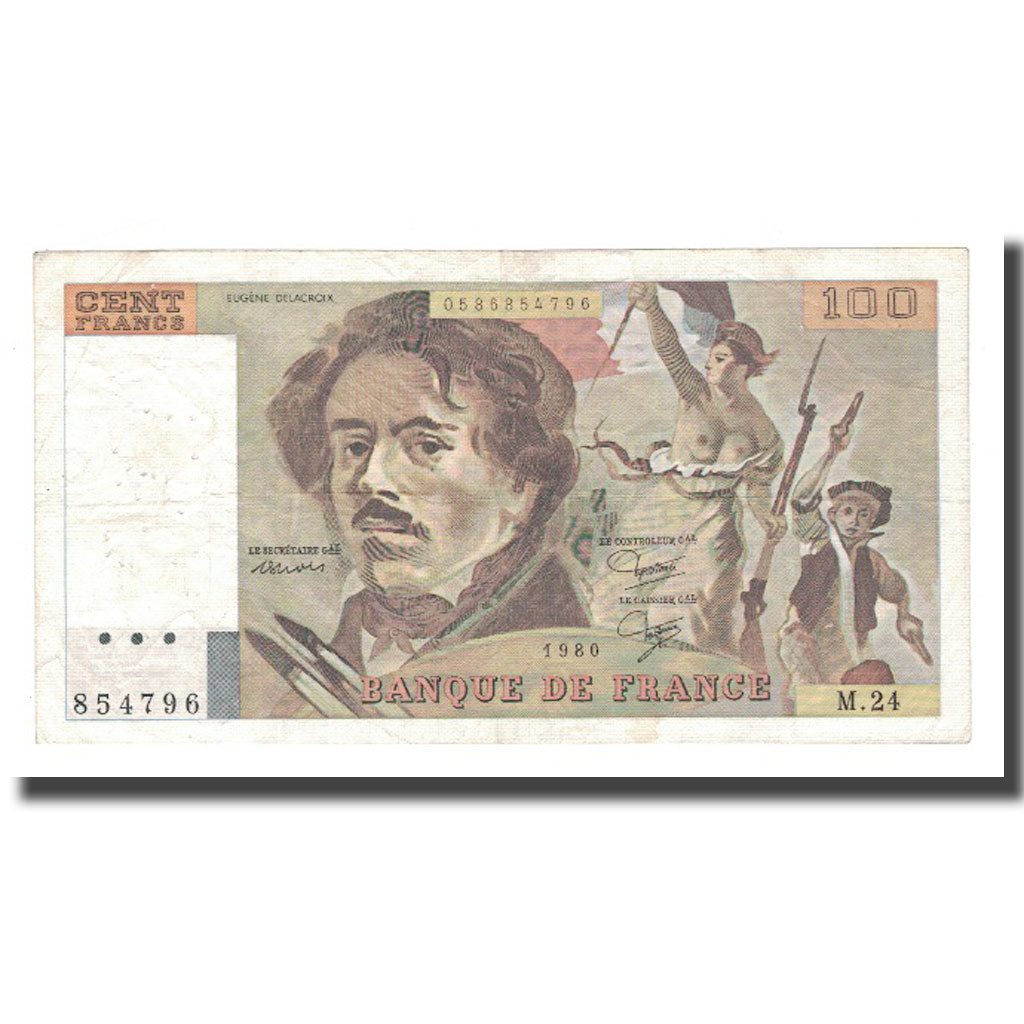 France, 100 Francs, 1981, TB+, Fayette:69.4a), KM:154b