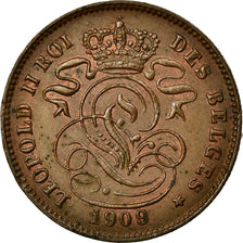 Coin, Belgium, Leopold II, 2 Centimes, 1909, MS(63), Copper, KM:35.1