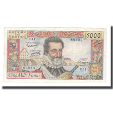 France, 5000 Francs, 1957, 1957-06-06, EF(40-45), Fayette:49.2, KM:135a