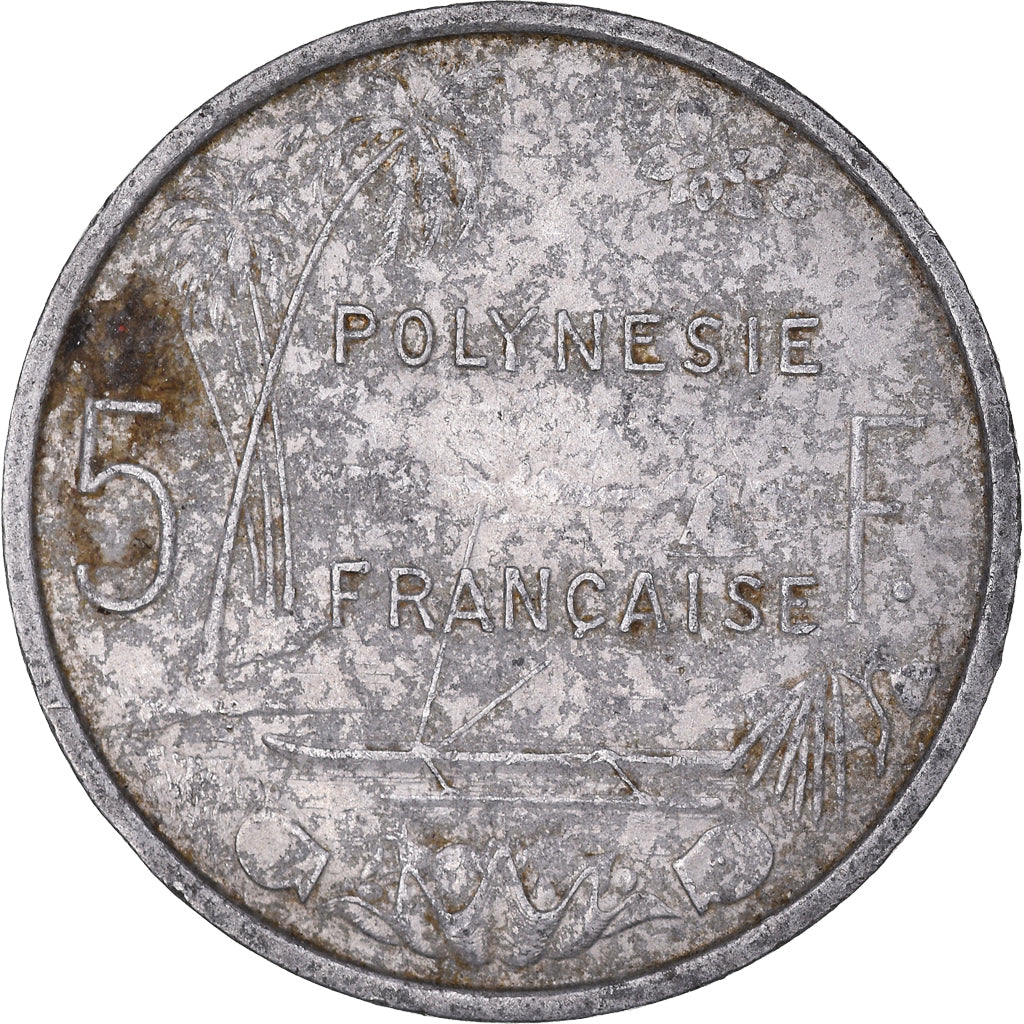 Munten, Frans Polynesië, 5 Francs, 1975