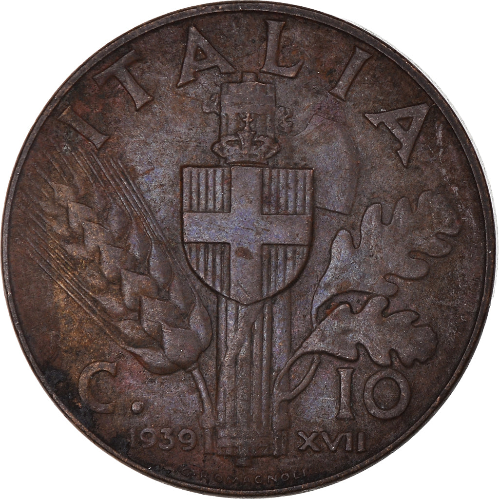 Moeda, Itália, 10 Centesimi, 1939