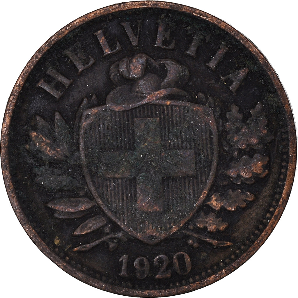 Münze, Schweiz, 2 Rappen, 1920