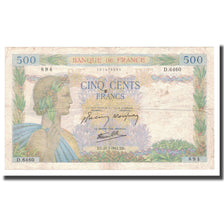 França, 500 Francs, 1942, 1942-07-23, VF(30-35), Fayette:32.38, KM:95b