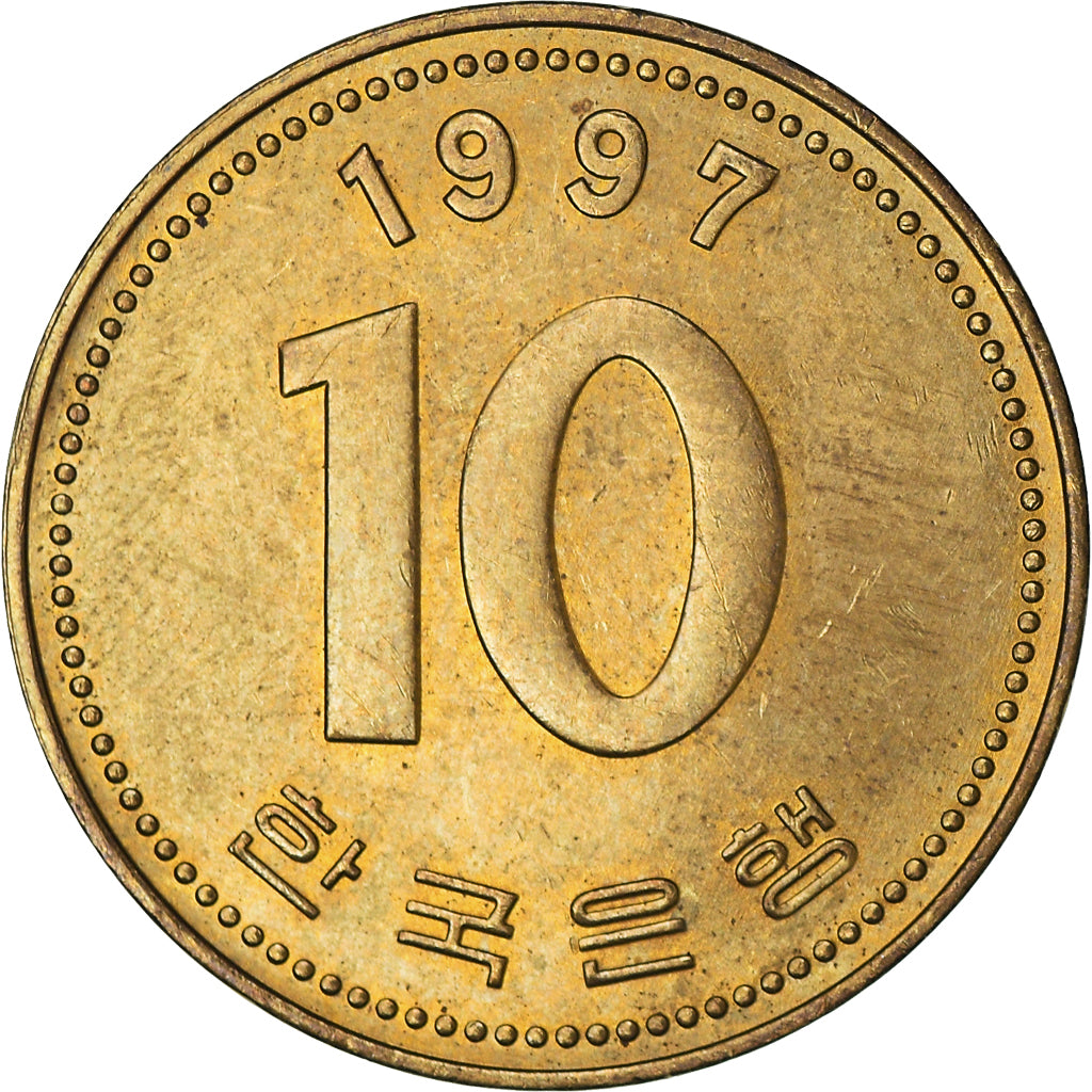 Münze, South Korea, 10 Won, 1997