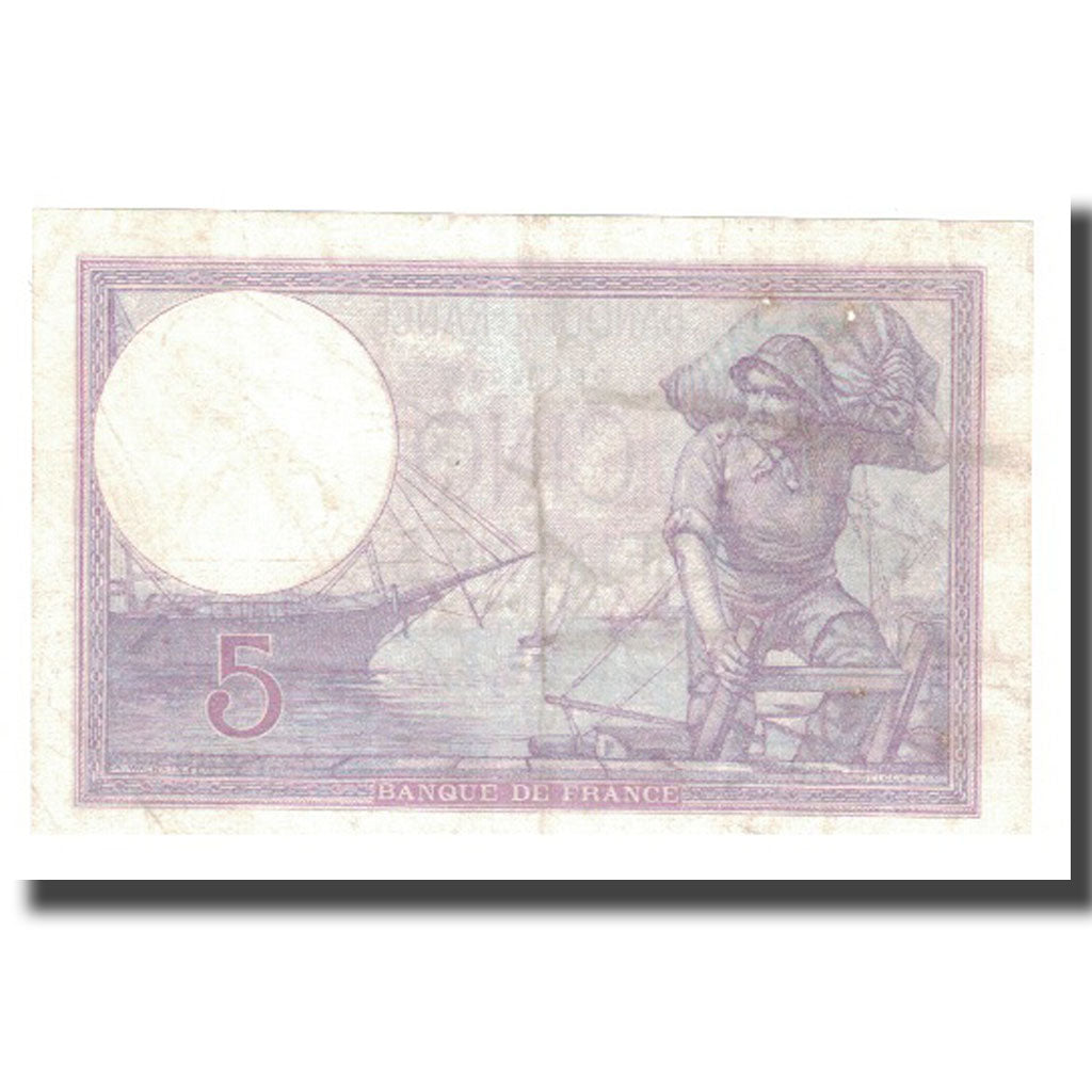 France, 5 Francs, 1918, 1918, VF(20-25), Fayette:3.2, KM:72a