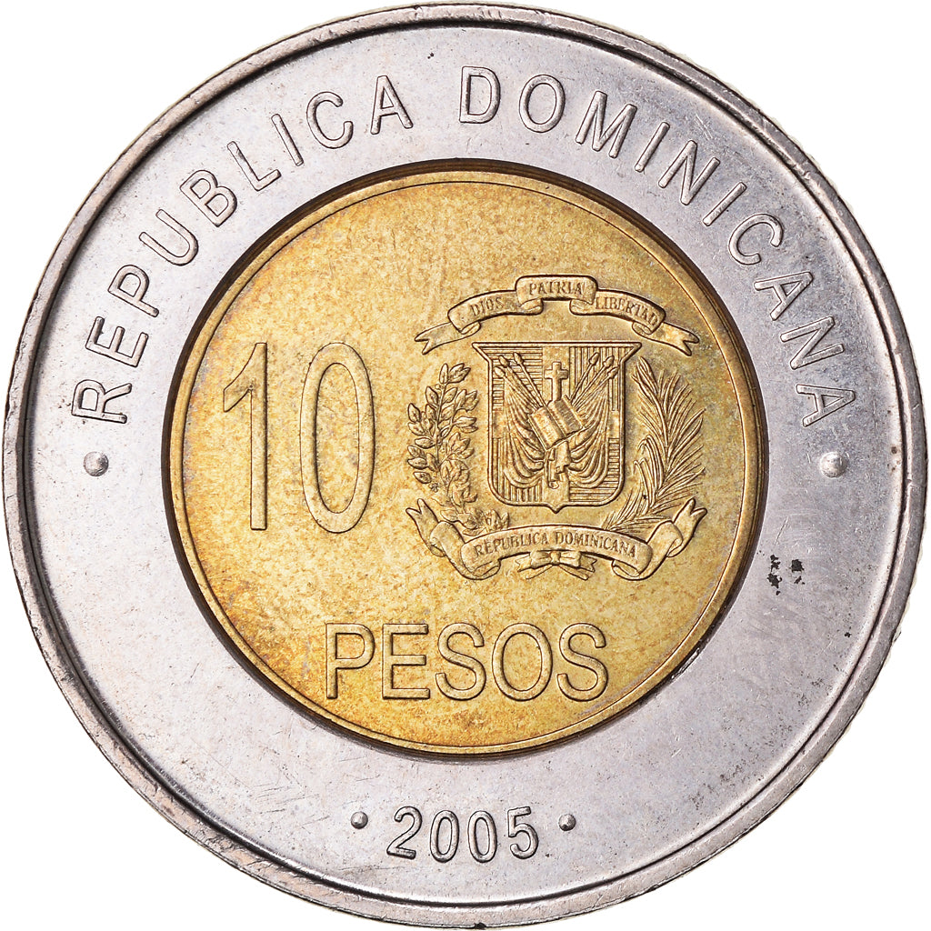 Coin, Dominican Republic, 10 Pesos, 2005
