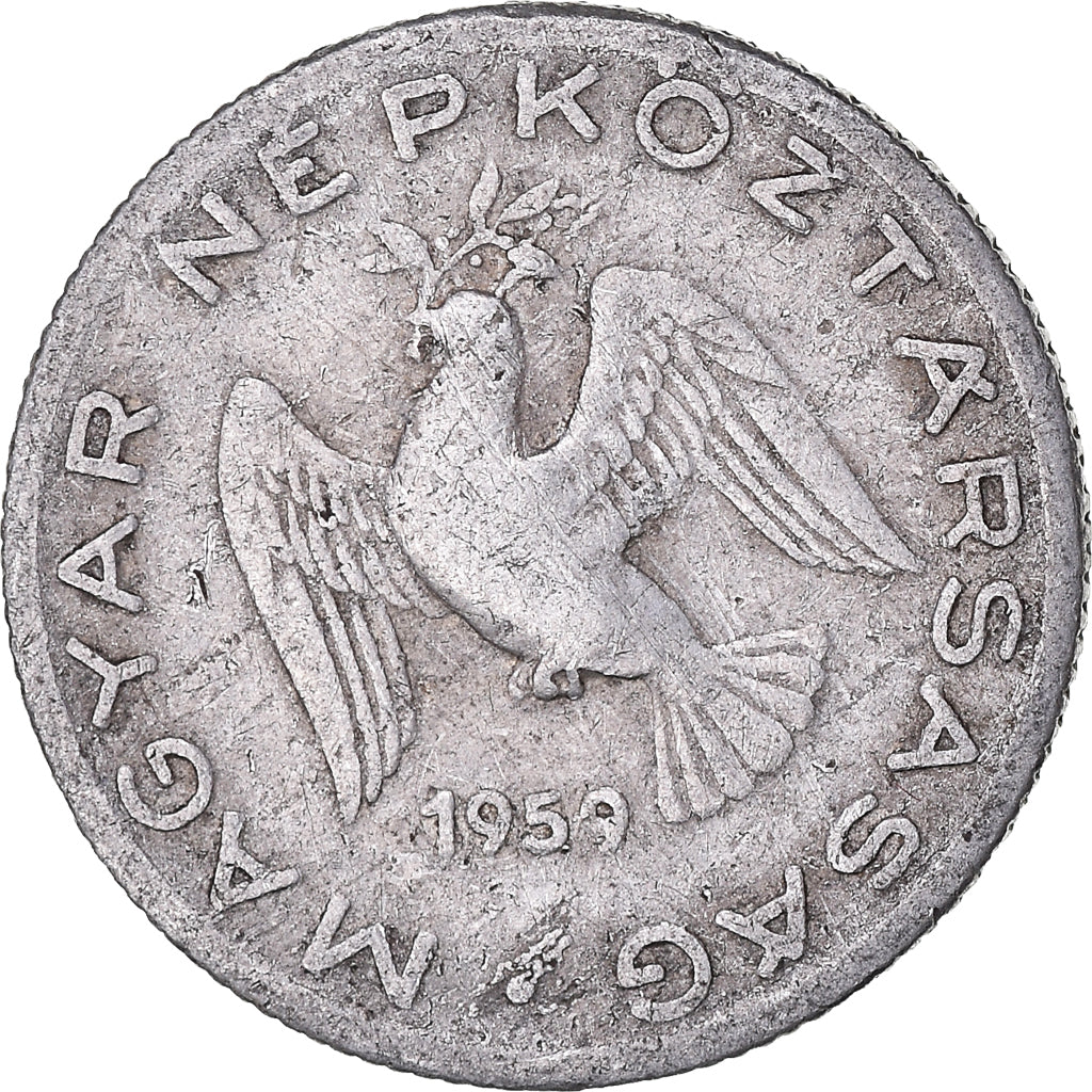 Moeda, Hungria, 10 Filler, 1959