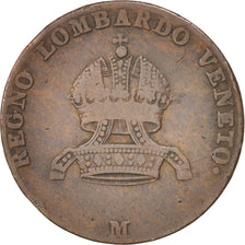 STATI ITALIANI, LOMBARDY-VENETIA, 5 Centesimi, 1822, Milan, BB, Rame, KM:3.2