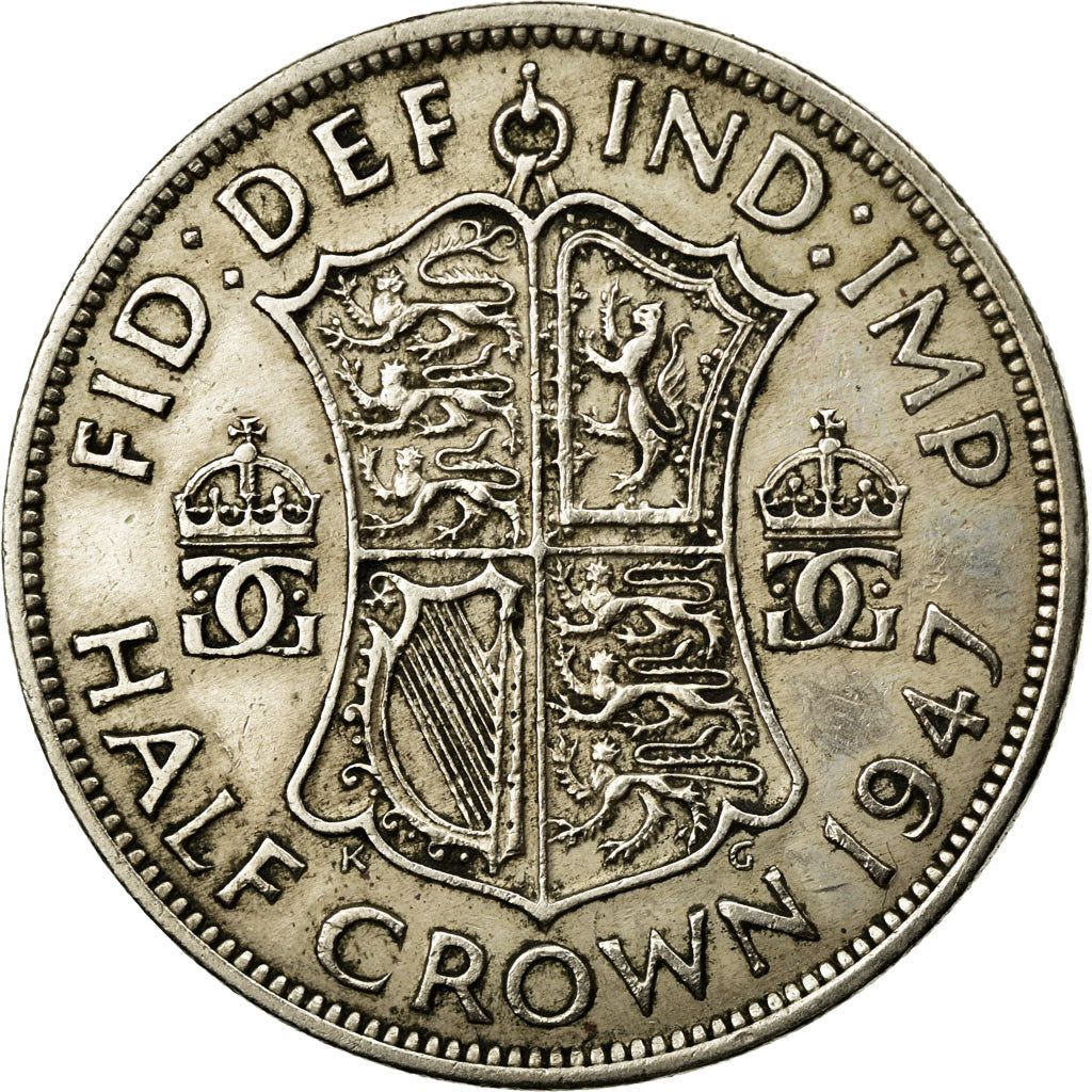 Coin, Great Britain, George VI, 1/2 Crown, 1947, EF(40-45), Copper-nickel