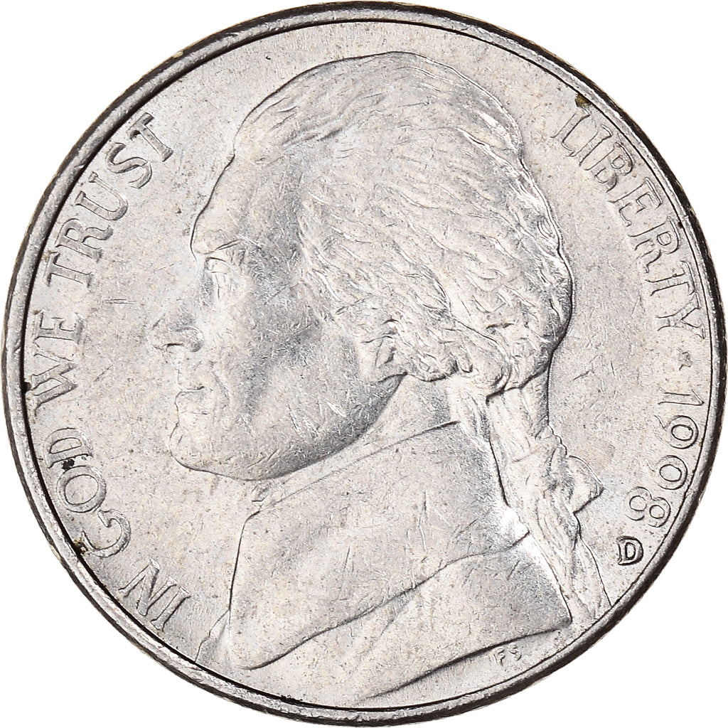 Münze, Vereinigte Staaten, 5 Cents, 1998