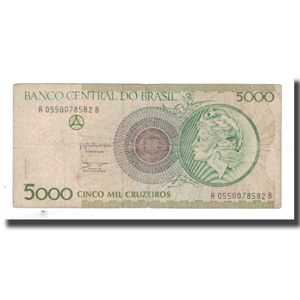 Banknote, Brazil, 5000 Cruzeiros, KM:227, F(12-15)