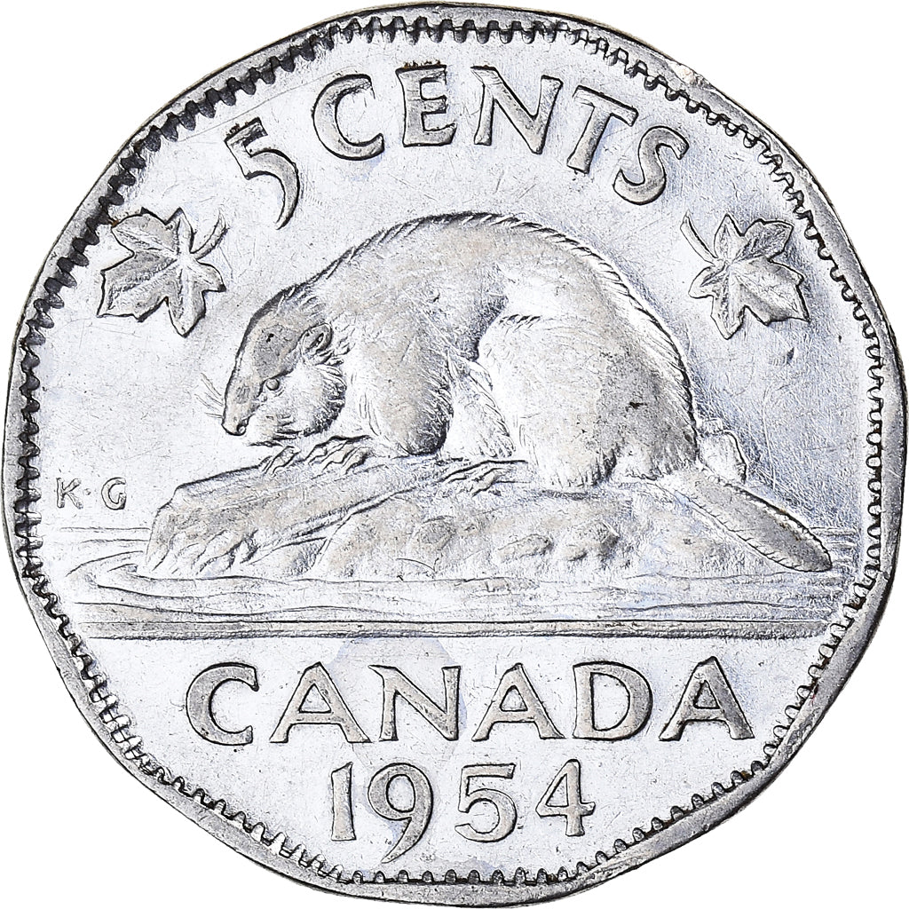 Coin, Canada, 5 Cents, 1954