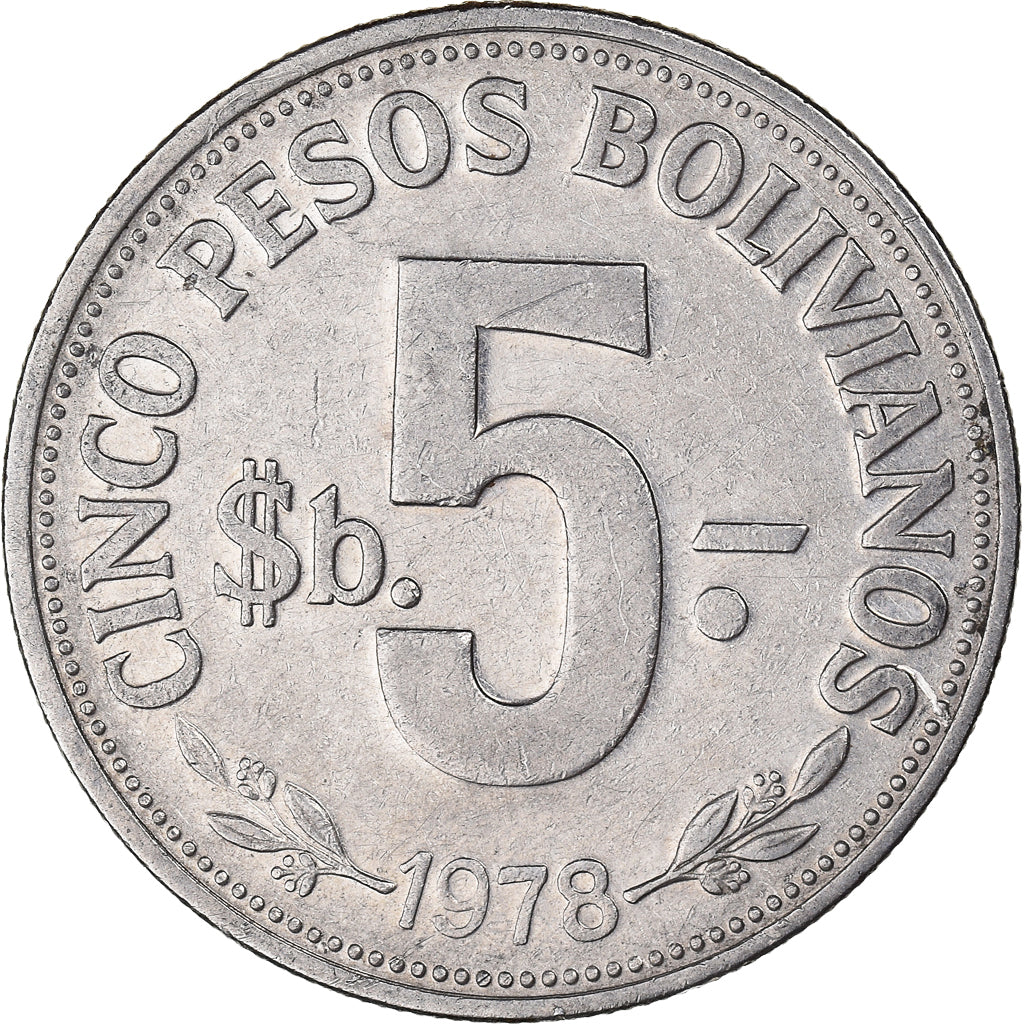 Coin, Bolivia, 5 Pesos Bolivianos, 1978