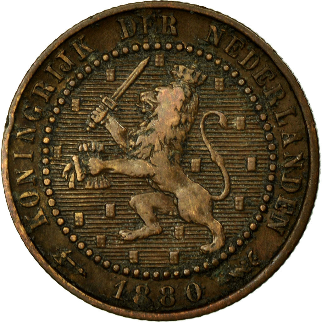 Coin, Netherlands, William III, Cent, 1880, EF(40-45), Bronze, KM:107.1