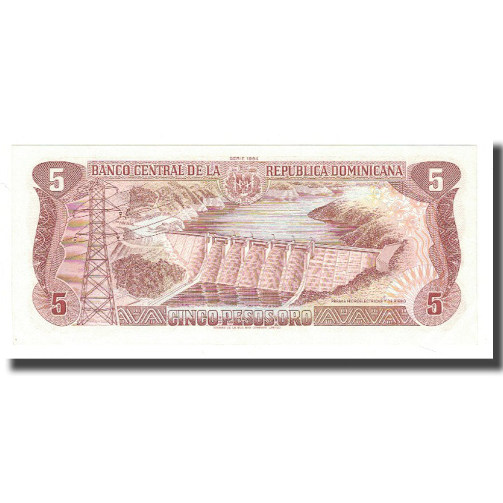 Banknote, Dominican Republic, 5 Pesos Oro, KM:146a, AU(50-53)