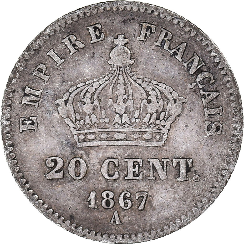 Coin, France, 20 Centimes, 1867