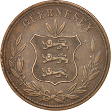 Guernsey, 8 Doubles, 1864, Birmingham, BB, Bronzo, KM:7