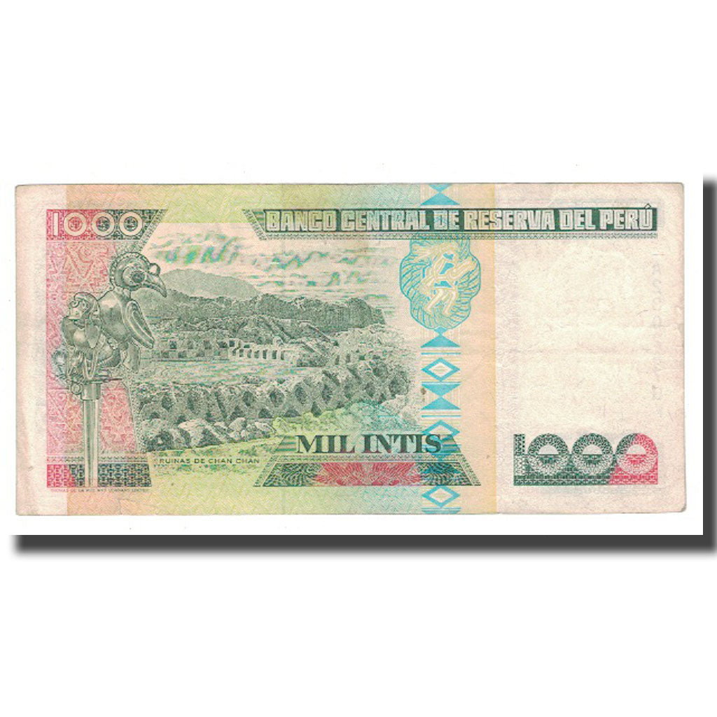 Banknote, Peru, 1000 Intis, 1987, 1987-06-26, KM:136b, VF(20-25)