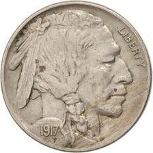 UNITED STATES, Buffalo Nickel, 5 Cents, 1917, U.S. Mint, KM #134, AU(50-53),...