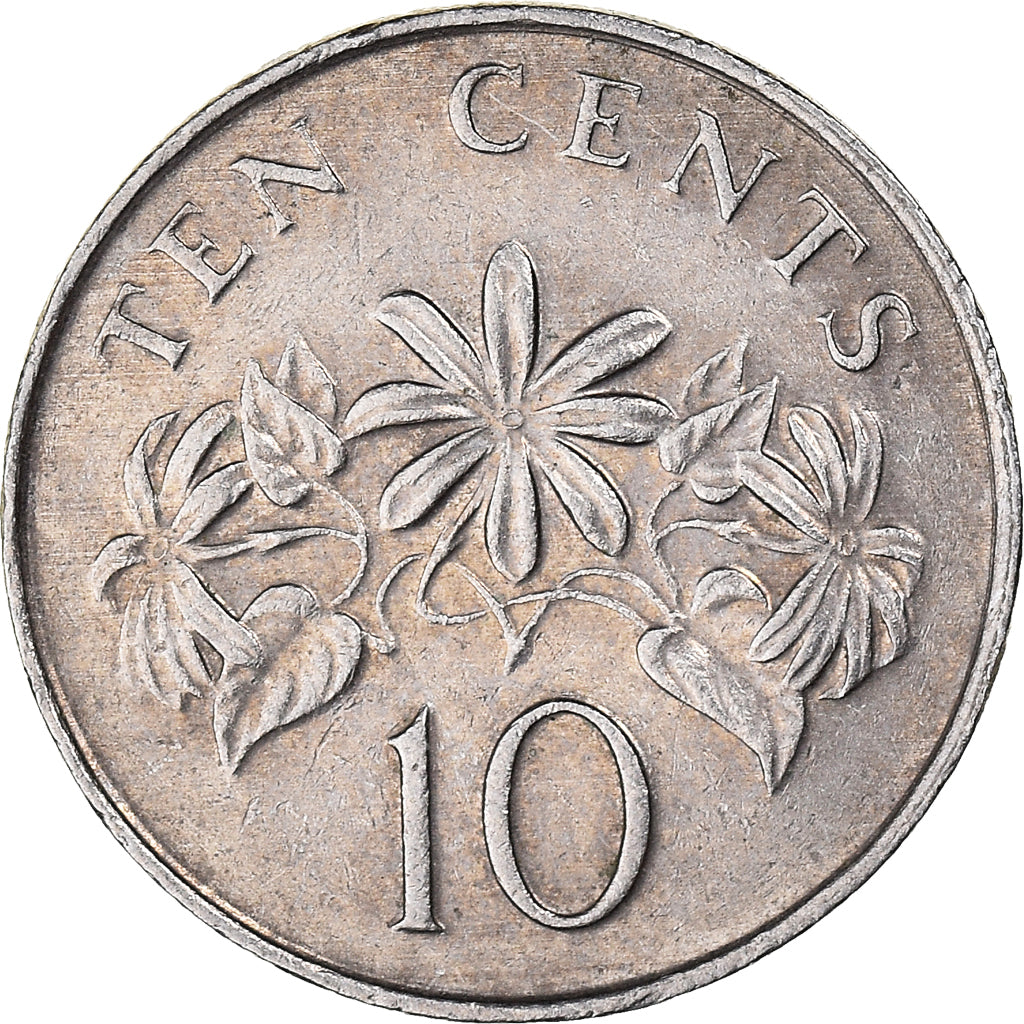 Coin, Singapore, 10 Cents, 1990